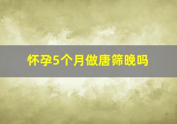 怀孕5个月做唐筛晚吗