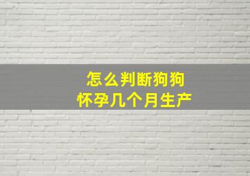 怎么判断狗狗怀孕几个月生产