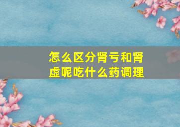 怎么区分肾亏和肾虚呢吃什么药调理