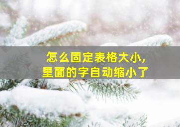 怎么固定表格大小,里面的字自动缩小了