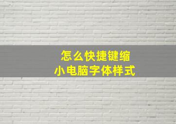 怎么快捷键缩小电脑字体样式