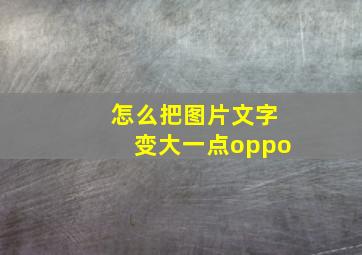 怎么把图片文字变大一点oppo