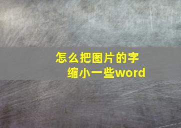 怎么把图片的字缩小一些word