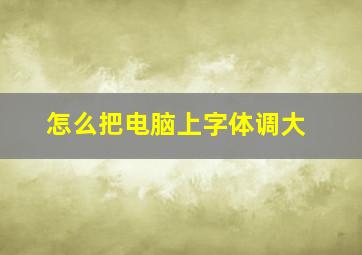 怎么把电脑上字体调大