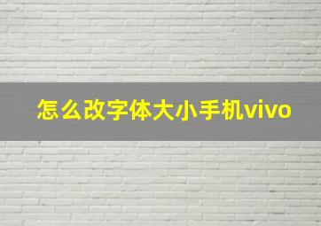 怎么改字体大小手机vivo