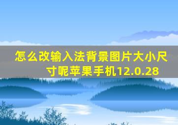 怎么改输入法背景图片大小尺寸呢苹果手机12.0.28