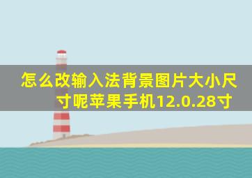 怎么改输入法背景图片大小尺寸呢苹果手机12.0.28寸