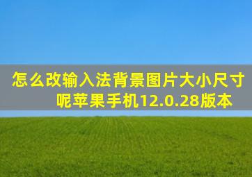 怎么改输入法背景图片大小尺寸呢苹果手机12.0.28版本