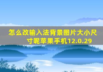 怎么改输入法背景图片大小尺寸呢苹果手机12.0.29