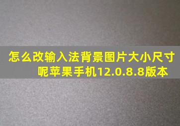 怎么改输入法背景图片大小尺寸呢苹果手机12.0.8.8版本