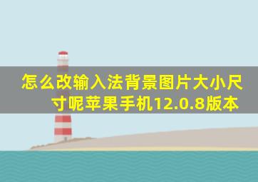 怎么改输入法背景图片大小尺寸呢苹果手机12.0.8版本