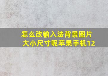 怎么改输入法背景图片大小尺寸呢苹果手机12