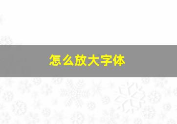 怎么放大字体