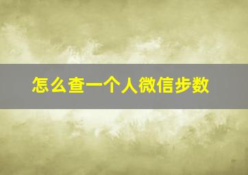 怎么查一个人微信步数