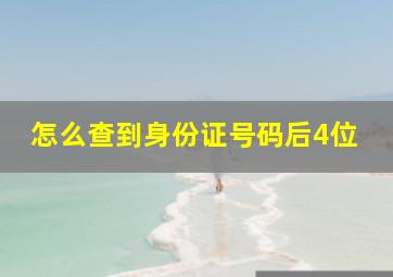 怎么查到身份证号码后4位