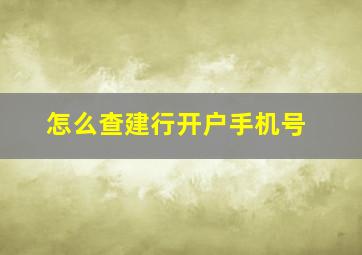 怎么查建行开户手机号