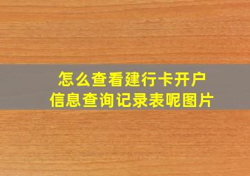 怎么查看建行卡开户信息查询记录表呢图片