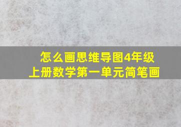 怎么画思维导图4年级上册数学第一单元简笔画