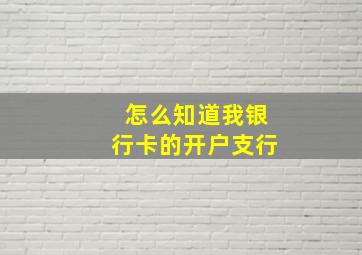 怎么知道我银行卡的开户支行