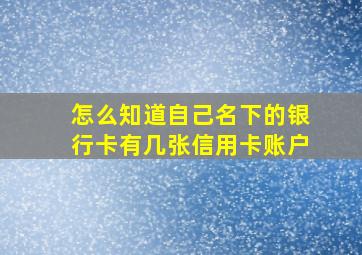 怎么知道自己名下的银行卡有几张信用卡账户