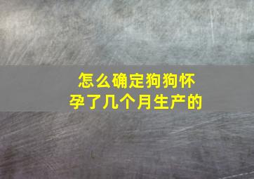 怎么确定狗狗怀孕了几个月生产的