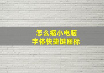 怎么缩小电脑字体快捷键图标