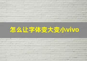 怎么让字体变大变小vivo