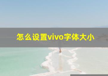 怎么设置vivo字体大小