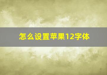 怎么设置苹果12字体