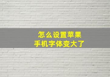 怎么设置苹果手机字体变大了