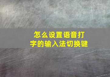 怎么设置语音打字的输入法切换键