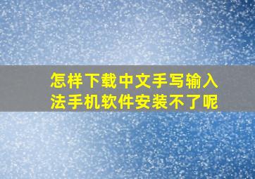 怎样下载中文手写输入法手机软件安装不了呢