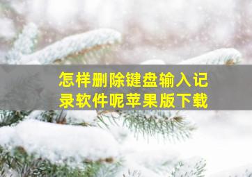 怎样删除键盘输入记录软件呢苹果版下载