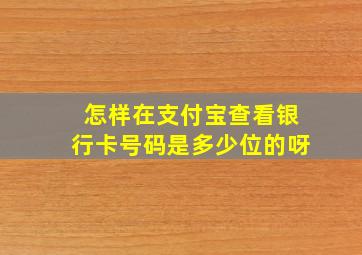 怎样在支付宝查看银行卡号码是多少位的呀