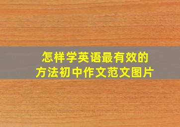 怎样学英语最有效的方法初中作文范文图片