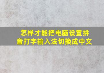 怎样才能把电脑设置拼音打字输入法切换成中文