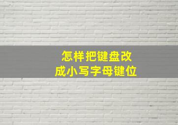 怎样把键盘改成小写字母键位