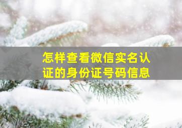 怎样查看微信实名认证的身份证号码信息