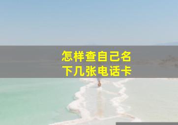 怎样查自己名下几张电话卡