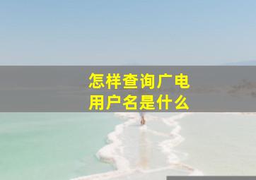 怎样查询广电用户名是什么