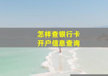 怎样查银行卡开户信息查询