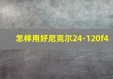 怎样用好尼克尔24-120f4