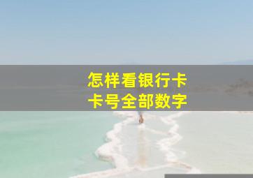 怎样看银行卡卡号全部数字