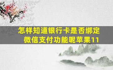 怎样知道银行卡是否绑定微信支付功能呢苹果11