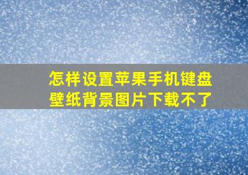 怎样设置苹果手机键盘壁纸背景图片下载不了