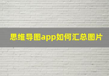 思维导图app如何汇总图片