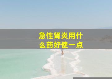 急性肾炎用什么药好使一点