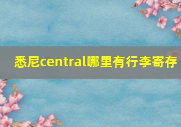 悉尼central哪里有行李寄存