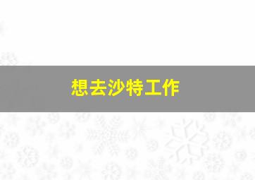 想去沙特工作