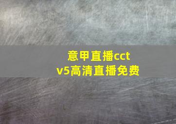 意甲直播cctv5高清直播免费